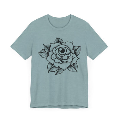 Blooming Eyeball Rose T-Shirt | Traditional Tattoo Art Design Tee