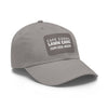 Cape Coral Lawn Care Logo Text White Dad Hat with Leather Patch (Rectangle)