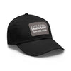 Cape Coral Lawn Care Logo Text White Dad Hat with Leather Patch (Rectangle)