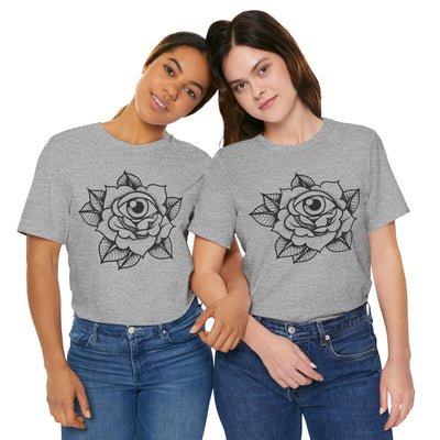 Blooming Eyeball Rose T-Shirt | Traditional Tattoo Art Design Tee