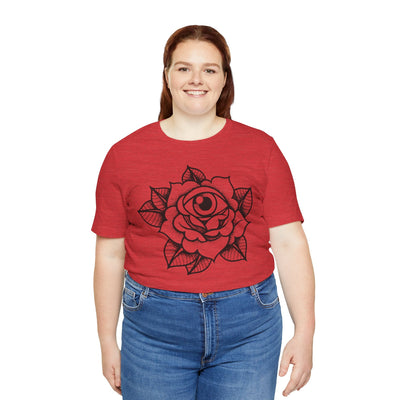 Blooming Eyeball Rose T-Shirt | Traditional Tattoo Art Design Tee