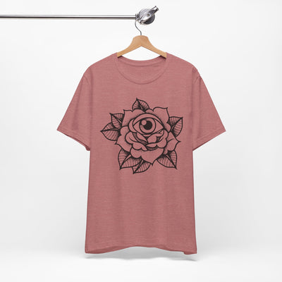 Blooming Eyeball Rose T-Shirt | Traditional Tattoo Art Design Tee