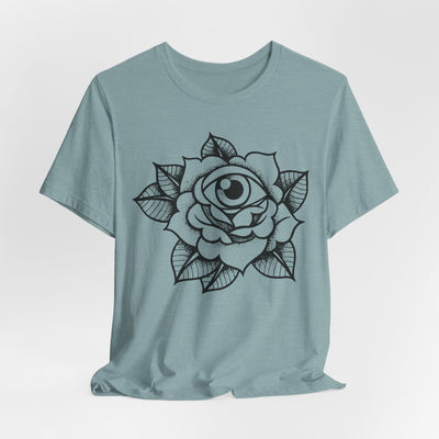 Blooming Eyeball Rose T-Shirt | Traditional Tattoo Art Design Tee