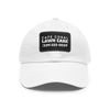 Cape Coral Lawn Care Logo Text White Dad Hat with Leather Patch (Rectangle)