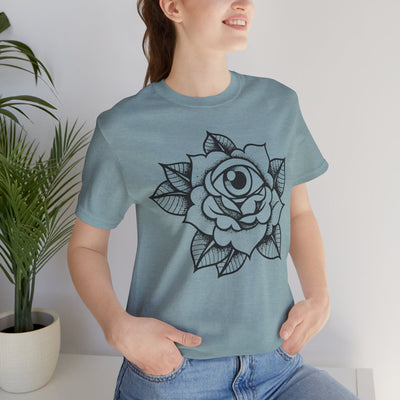 Blooming Eyeball Rose T-Shirt | Traditional Tattoo Art Design Tee