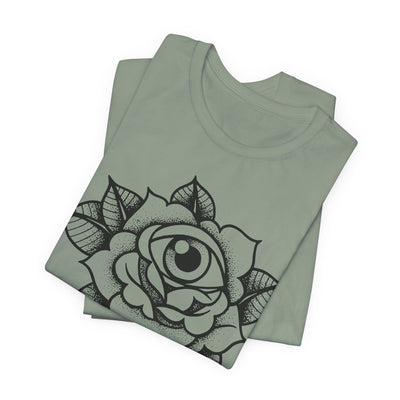 Blooming Eyeball Rose T-Shirt | Traditional Tattoo Art Design Tee