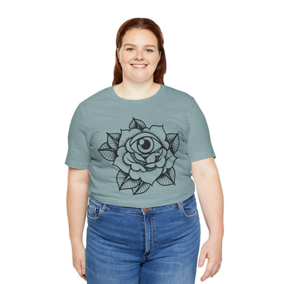 Blooming Eyeball Rose T-Shirt | Traditional Tattoo Art Design Tee