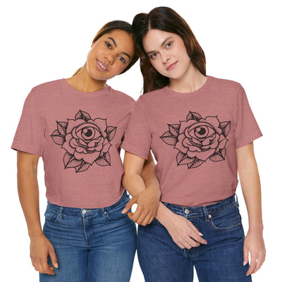 Blooming Eyeball Rose T-Shirt | Traditional Tattoo Art Design Tee