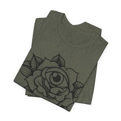 Blooming Eyeball Rose T-Shirt | Traditional Tattoo Art Design Tee