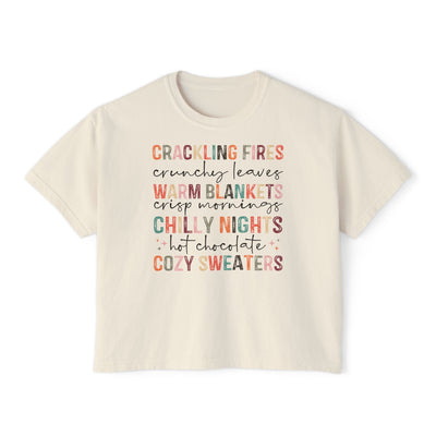 Autumn Favorites List Boxy T-Shirt | Oversized Women's T-Shirt