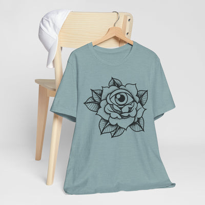 Blooming Eyeball Rose T-Shirt | Traditional Tattoo Art Design Tee