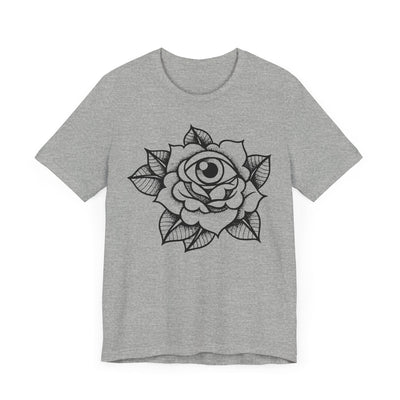 Blooming Eyeball Rose T-Shirt | Traditional Tattoo Art Design Tee