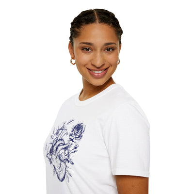 Anatomical Heart Bouquet T-Shirt | Human Heart Illustration Tee