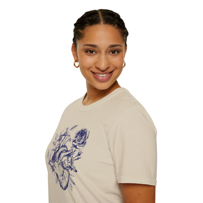 Anatomical Heart Bouquet T-Shirt | Human Heart Illustration Tee