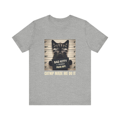 Criminal Cat Mugshot T-Shirt | Catnip Made Me Do it | Naughty Kitty Graphic Tee