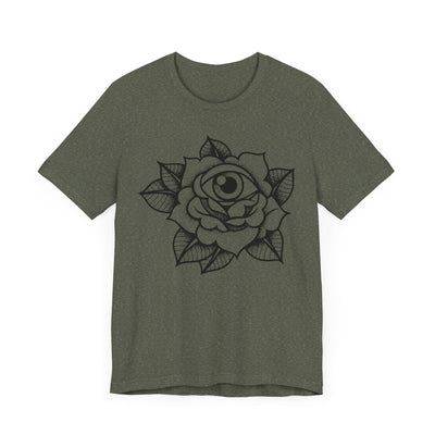 Blooming Eyeball Rose T-Shirt | Traditional Tattoo Art Design Tee