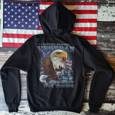 Zip-Up U.S. Veteran, Support our Troops Hoodie