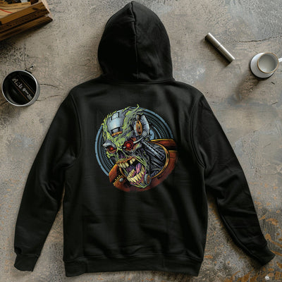 Zip-Up Cyborg Skull Hoodie