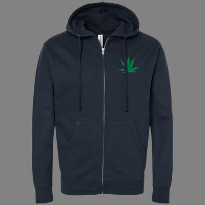 Zip-Up Pot Leaf Hoodie