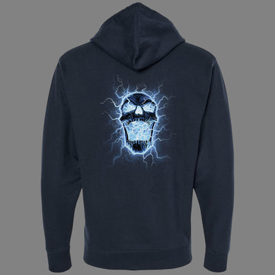 Zip-Up Electric Skull Hoodie