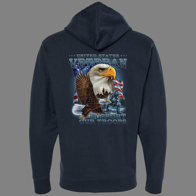 Zip-Up U.S. Veteran, Support our Troops Hoodie