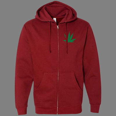 Zip-Up Pot Leaf Hoodie