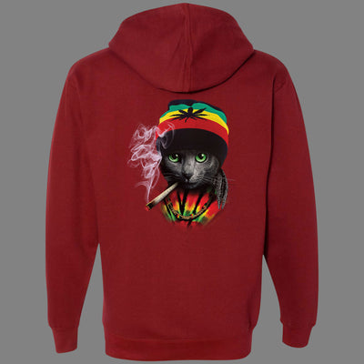 Zip-Up Rasta Cat Hoodie