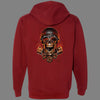 Zip-Up Biker Skull Hoodie