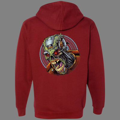 Zip-Up Cyborg Skull Hoodie