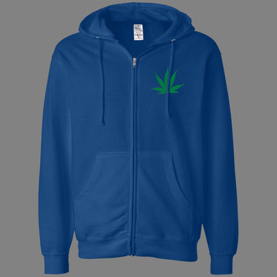 Zip-Up Pot Leaf Hoodie