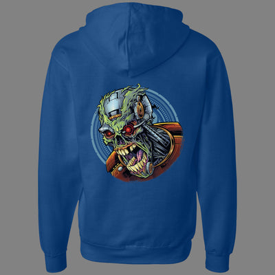 Zip-Up Cyborg Skull Hoodie