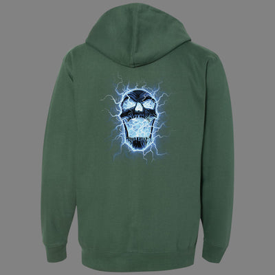 Zip-Up Electric Skull Hoodie