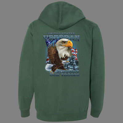 Zip-Up U.S. Veteran, Support our Troops Hoodie