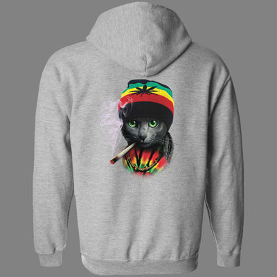 Zip-Up Rasta Cat Hoodie