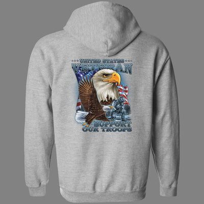 Zip-Up U.S. Veteran, Support our Troops Hoodie