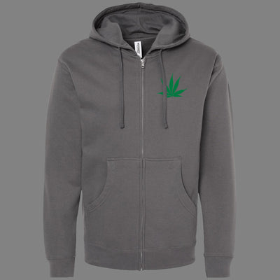 Zip-Up Pot Leaf Hoodie