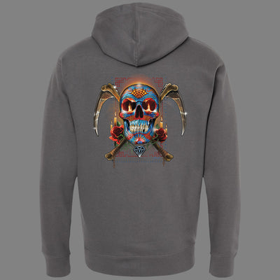 Zip-Up Day of the Dead, Sugar Skull Hoodie