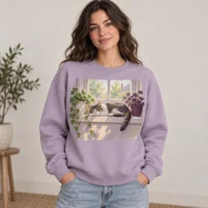Cat at the Window Crewneck Sweatshirt