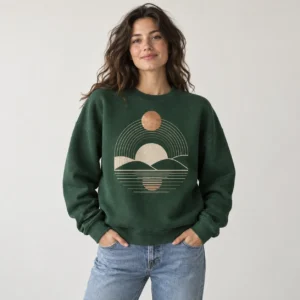 Geometric Horizon Crewneck Sweatshirt