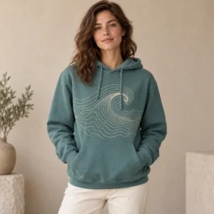 Topographic Wave Pullover Hoodie